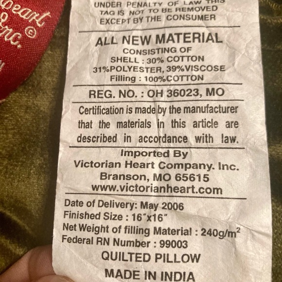 Victorian Heart Company quilted brown velvet throw pillow covers Boho Chic three - Picture 9 of 10